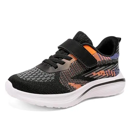 Produktbild: Jawixu Hallenschuhe Für Jungen Turnschuhe Für Jungen Turnschuhe Mädchen Hallenschuhe Kinder Sportschuhe Kinderschuhe Sneaker Tennisschuhe Freizeitschuhe Outdoor Laufschuhe Schwarz 34EU