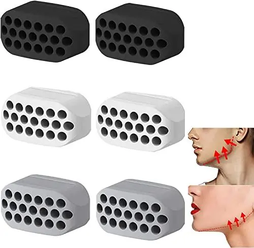 Produktbild: Jawline Trainer 6 Stück Kiefer Exerciser Doppelkinn Trainers für Übungen Gesichtsmuskeln Männer und Frauen