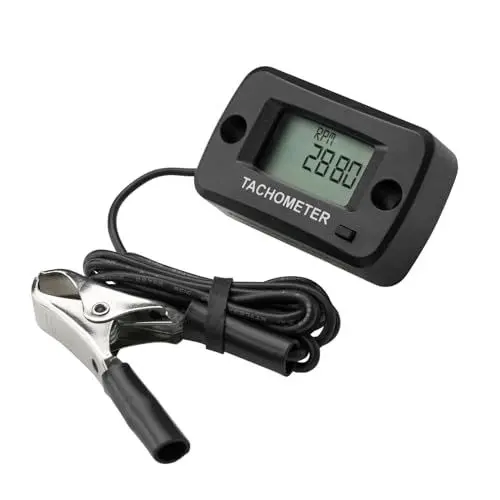 Produktbild: Jayron LCD Digital Benzin Induktiver Drehzahlmesser Wasserdicht für Motorrad Motocross Rasenmäher Schneefräse Generator Roller Kettensäge
