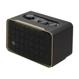 Produktbild: JBL Authentics 200 Smart Home Lautsprecher – 70er Jahre Retro-Design Bluetooth Box – Mit Quadrex Grill, Google Assistant, Alexa, AirPlay und JBL One App – Schwarz