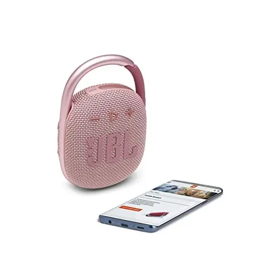 Produktbild: JBL CLIP 4 Bluetooth Lautsprecher - Pink – Wasserdichte, tragbare Musikbox mit praktischem Karabiner – Bis zu 10 Stunden kabelloses Musik Streaming
