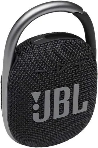 Produktbild: JBL CLIP 4 Bluetooth Lautsprecher - Schwarz – Wasserdichte, tragbare Musikbox mit praktischem Karabiner – Bis zu 10 Stunden kabelloses Musik Streaming