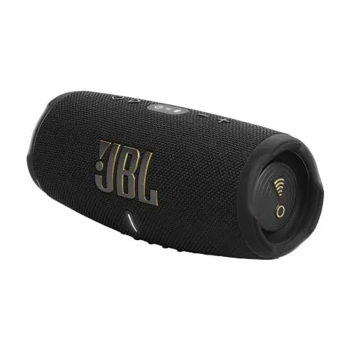 Produktbild: JBL Charge 5 Wifi – Kabelloser Lautsprecher mit Bluetooth und Wifi – Wasser- und staubdicht – Integrierte Powerbank – Bis zu 20 Stunden Akkulaufzeit – Schwarz