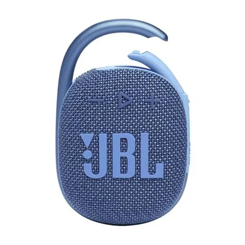 Produktbild: JBL Clip 4 Eco Bluetooth Lautsprecher aus recyceltem Material - Blau – Wasserdichte, tragbare Musikbox mit praktischem Karabiner – Bis zu 10 Stunden kabelloses Musik Streaming