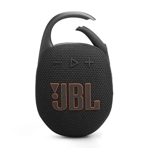 Produktbild: JBL Clip 5 in Schwarz – Tragbare Bluetooth-Lautsprecher-Box mit JBL Pro Sound, tiefem Bass und Playtime-Boost-Funktion – Wasserfest und staubfest – 12 h Laufzeit