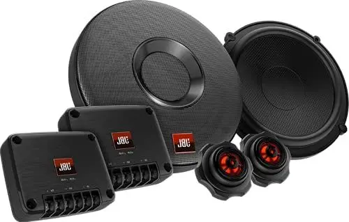 Produktbild: JBL Club 605CSQ 2-Wege KFZ Soundsystem - 285 Watt Komponenten Auto Lautsprecher Boxen Set mit 160mm Carbon Einbau Autolautsprecher , Silk Dome Hochtöner und Frequenzweichen