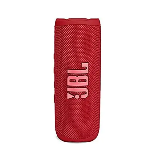 Produktbild: JBL Flip 6 Bluetooth Box in Rot – Wasserdichter, tragbarer Lautsprecher mit 2-Wege-Lautsprechersystem für kraftvollen Sound – Bis zu 12 Stunden kabellos Musik abspielen