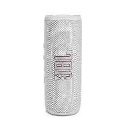 Produktbild: JBL Flip 6 Bluetooth Box in Weiß – Wasserdichter, tragbarer Lautsprecher mit 2-Wege-Lautsprechersystem für kraftvollen Sound – Bis zu 12 Stunden kabellos Musik abspielen