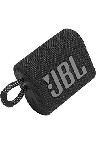Produktbild: JBL GO 3 kleine Bluetooth Box in Schwarz – Wasserfester, tragbarer Lautsprecher für unterwegs – Bis zu 5h Wiedergabezeit mit nur einer Akkuladung. (1er Pack)