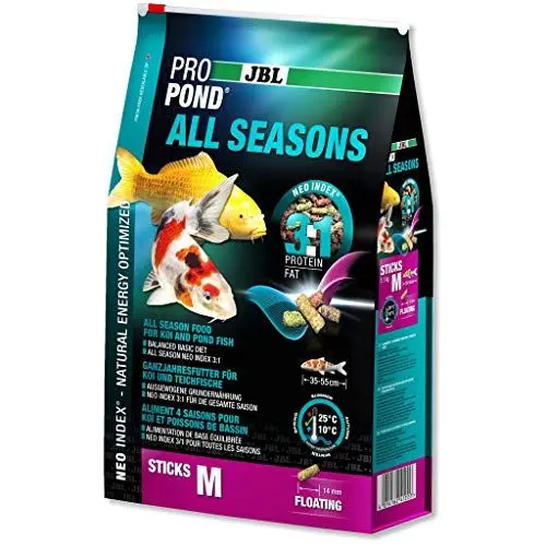Produktbild: JBL Ganzjahresfutter für Koi, Schwimmende Futtersticks, Saisonfutter, ProPond All Seasons, Größe S, 5,8 kg