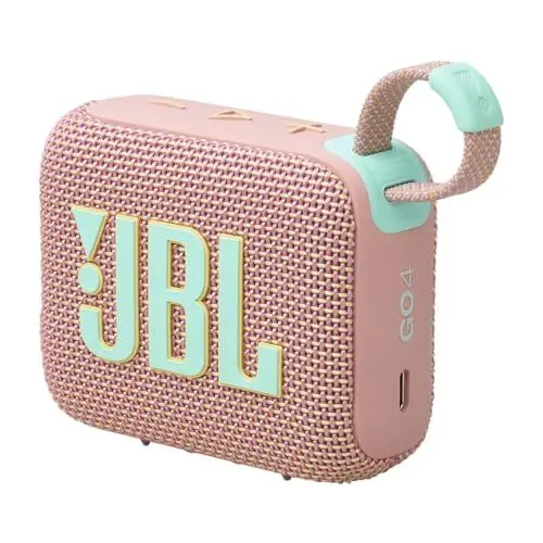 Produktbild: JBL Go 4 in Pink – Tragbare Bluetooth-Lautsprecher-Box mit JBL Pro Sound, tiefem Bass und Playtime-Boost-Funktion – Wasserfest und staubfest – 7 h Laufzeit