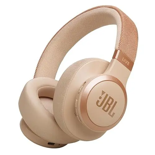 Produktbild: JBL Live 770 NC – Bluetooth Over-Ear-Kopfhörer mit adaptivem Noise-Cancelling – Kabellose Ohrhörer mit JBL Signature Sound und Sprachassistent – Langer Musikgenuss für bis zu 65 Stunden – In Sandstein