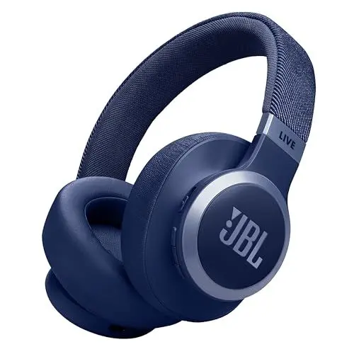 Produktbild: JBL Live 770 NC – Bluetooth Over-Ear-Kopfhörer mit adaptivem Noise-Cancelling – Kabellose Ohrhörer mit JBL Signature Sound und Sprachassistent – Langer Musikgenuss für bis zu 65 Stunden – In Blau