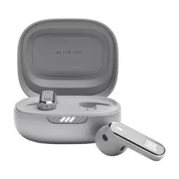 Produktbild: JBL Live Flex – In-Ear-Bluetooth-Kopfhörer mit 40 Stunden Akkulaufzeit – Geräuschunterdrückung und wasserdicht – Silver