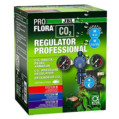 Produktbild: JBL PROFLORA CO2 REGULATOR PROFESSIONAL, Druckregelarmatur für CO2-Düngeanlagen, Mit 2 Manometern, Magnetventil zur Nachtabschaltung