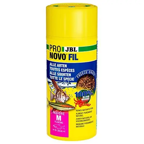 Produktbild: JBL PRONOVO FIL, Rote Mückenlarven, Leckerbissen für alle Zierfische von 3-10 cm, 250 ml