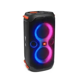 Produktbild: JBL PartyBox 110 in Schwarz – Trag- und rollbarer Bluetooth Party-Lautsprecher mit Lichteffekten – Spritzwassergeschützte, mobile Musikbox mit Akku