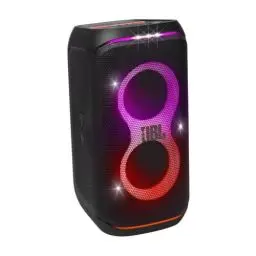 Produktbild: JBL Partybox Club 120 in Schwarz – Tragbare Bluetooth-Lautsprecher-Box Pro Sound, Lichtshow, KI-Sound-Boost und Teleskopgriff – 12 h Laufzeit