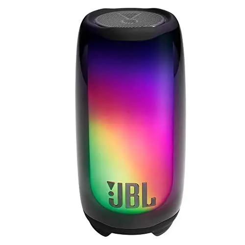 Produktbild: JBL Pulse 5 – Tragbarer Bluetooth-Lautsprecher in Schwarz mit Lichtshow und bis zu 12 Stunden Spielzeit – IP67 Staub- und wasserdicht – Koppelbar mit anderen JBL-Lautsprechern über PartyBoost