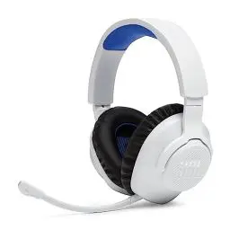 Produktbild: JBL Quantum 360P Over-Ear Gaming Kopfhörer – Für die Playstation sowie PC, Mac und Nintendo Switch – Mit Boom Mikrofon und 22 Stunden Akkulaufzeit – Weiß