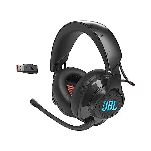 Produktbild: JBL Quantum 610 Over-Ear Gaming Kopfhörer – Wireless 2,4 GHz und 3,5 mm Klinke – Mit hochklappbarem Boom Mic und QuantumSurround Sound – Schwarz