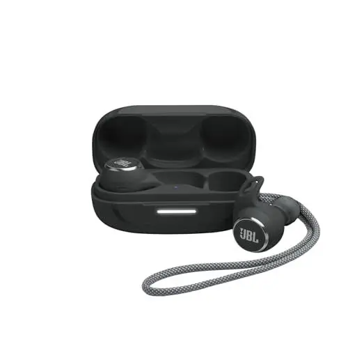 Produktbild: JBL Reflect Aero In-Ear Ohrhörer – True Adaptive Noise Cancelling Technologie – Wasserdichtes Design – 8 Stunden Akkulaufzeit – Schwarz
