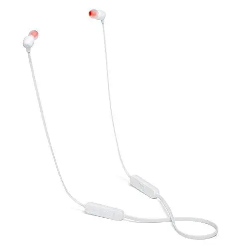 Produktbild: JBL Tune 115 BT In-Ear Bluetooth-Kopfhörer - Weiß – Kabellose Ohrhörer mit integriertem Mikrofon – Bis zu 8 Stunden Akkulaufzeit mit einer Ladung – Mit Nackenbügel