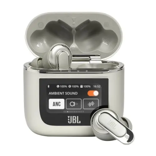 Produktbild: JBL Tour Pro 2 – True Wireless In-Ear Kopfhörer – Bluetooth Kopfhörer mit Active Noise Cancelling und Smart Ladecase in Champagner – Bis zu 40 Stunden Wiedergabezeit mit nur Einer Akkuladung