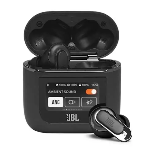 Produktbild: JBL Tour Pro 2 – True Wireless In-Ear Kopfhörer – Bluetooth Kopfhörer mit Active Noise Cancelling und Smart Ladecase - Schwarz – Bis zu 40 Stunden Wiedergabezeit mit nur einer Akkuladung