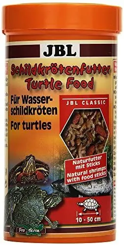 Produktbild: JBL Turtle Food 70363 Schildkrötenfutter, Hauptfutter für Wasserschildkröten von 10 - 50 cm, Naturfutter mit Sticks, 1er Pack (1 x 250 ml)