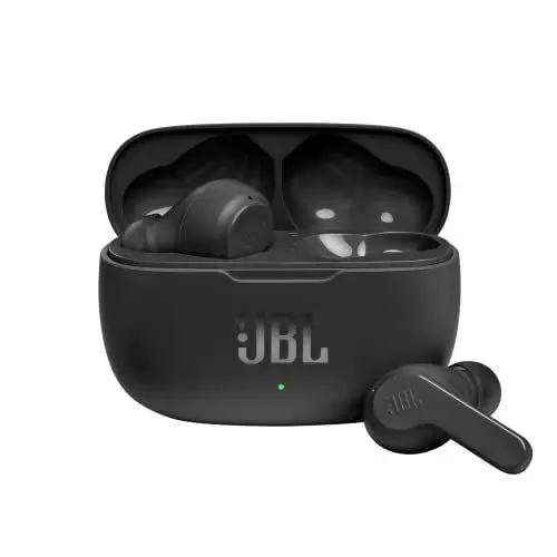 Produktbild: JBL Wave 200 TWS True-Wireless In-Ear Bluetooth-Kopfhörer - Schwarz – Kabellose Ohrhörer mit integriertem Mikrofon – Musik Streaming bis zu 20 Stunden – Inkl. Ladecase
