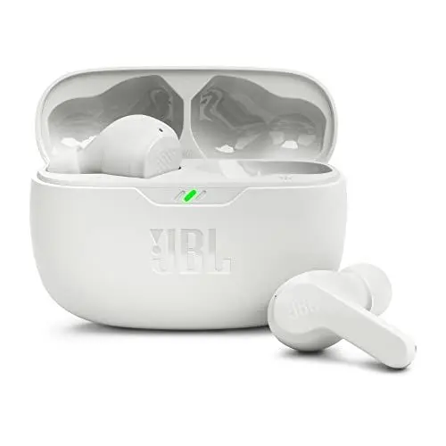 Produktbild: JBL Wave Beam – Kabellose In-Ear Ohrhörer mit IP54 und IPX2 Wasserdichtigkeit – Freisprechfunktion und 32 Stunden Akkulaufzeit – Weiß