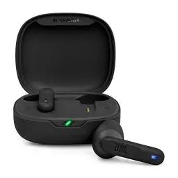 Produktbild: JBL Wave Flex – Kabellose In-Ear Ohrhörer mit IP54 - und IPX2-Wasserdichtigkeit – TalkThru - und AmbientAware-Technologie – 32 Stunden Akkulaufzeit – In Schwarz