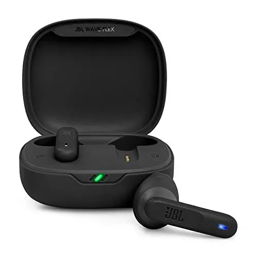 Produktbild: JBL Wave Flex – Kabellose In-Ear Ohrhörer mit IP54 - und IPX2-Wasserdichtigkeit – TalkThru - und AmbientAware-Technologie – 32 Stunden Akkulaufzeit – In Schwarz