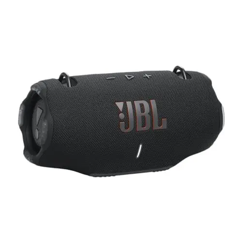 Produktbild: JBL Xtreme 4 Musikbox in Schwarz – Tragbare Bluetooth-Lautsprecher-Box mit tiefem Bass, KI-Sound-Boost und integrierter Powerbank – Wasserfest und staubfest – 24 Laufzeit