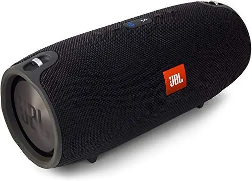 Produktbild: JBL Xtreme Spritzwasserfester Tragbarer Bluetooth Lautsprecher mit 10,000 mAh Akku, Dualem USB-Ladeanschluss und Freisprechfunktion - Schwarz