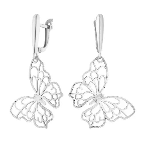 Produktbild: JC Jeweller Carat Damen Ohrringe echt 925 Silber rhodiniert mit Geschenkbox (Schmetterling)