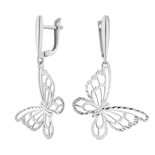 Produktbild: JC Jeweller Carat Damen Ohrringe echt 925 Silber rhodiniert mit Geschenkbox (Schöner Schmetterling)