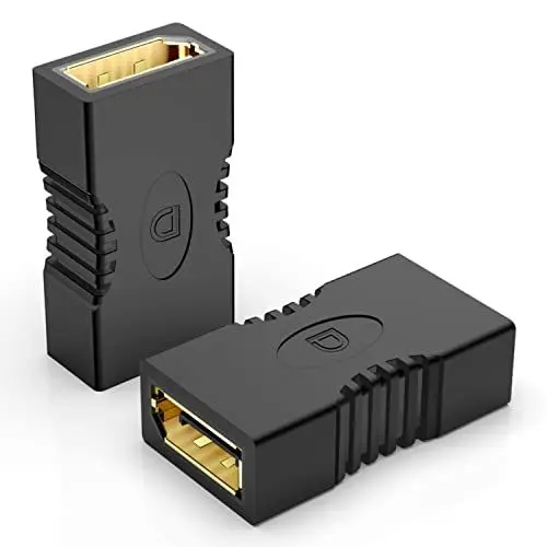 Produktbild: J&D 2er-Pack DisplayPort Adapter Kupplung, Vergoldete 4K-DP-Buchse auf DP-Buchse-Koppler DisplayPort-Extender, Unterstützt 3D-4K-Ethernet