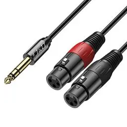 Produktbild: J&D 6,35 mm (1/4 Zoll) TRS Stecker auf Dual XLR Weiblich Y Splitter Kabel, 2 XLR Weiblich zu 6,35mm 1/4