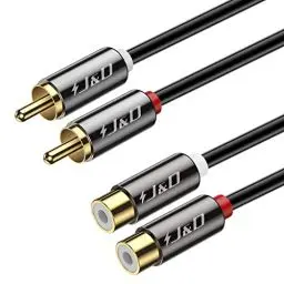 Produktbild: J&D Cinch Verlängerung Audio kabel 2 x Cinch auf 2 x Cinch Kabel, vergoldet Kupfer Shell Heavy Duty 2 RCA männlich zu 2 RCA Weiblich Stereo Audio Kabel, Cinch Kabel, 6 Feet
