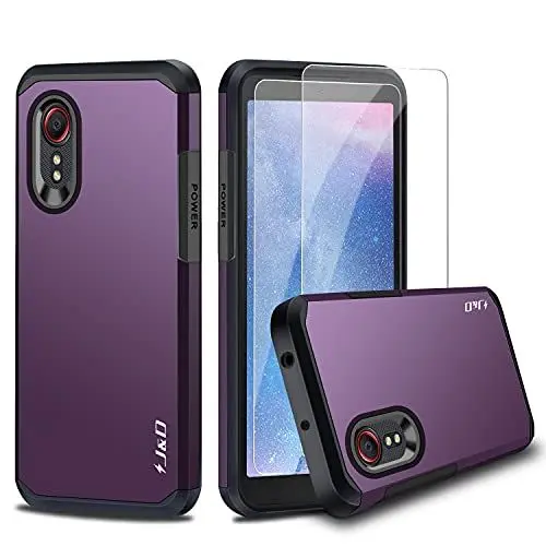 Produktbild: J&D Kompatibel für Samsung Galaxy Xcover 5 Hülle, Heavy Duty Hybrid Robustes Stoßfest Schutzhülle mit 2 Stücke Glas-Displayschutzfolie für Galaxy Xcover 5, Violett