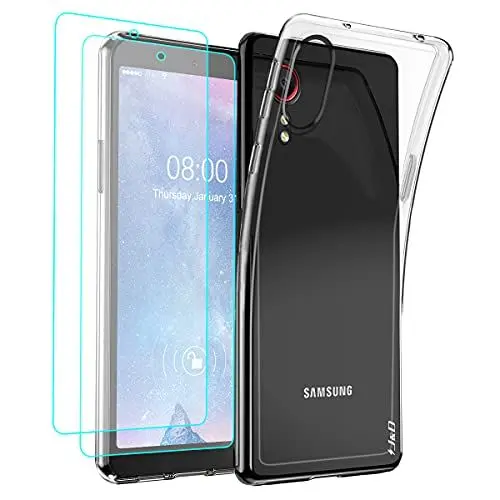 Produktbild: J&D Kompatibel für Samsung Galaxy Xcover 5 Hülle, Kristallklar Anti-Gelb Schutzhülle mit (2er Pack) Displayschutzfolie, Anti-Schock TPU Bumper Case for Galaxy Xcover 5, Transparent