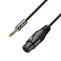 Produktbild: J&D TRS 3,5mm auf XLR Kabel, PVC Geschält 3.5 mm (1/8 Zoll) TRS Männlich zu XLR Weiblich Balanced Kabel XLR auf TRS 1/8 Audio Adapterkabel für DSLR Kamera, Mikrofon, 4.5m