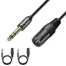 Produktbild: J&D XLR auf TRS 6.35mm (1/4 inch) Kabel, 2-Pack TRS 6.35mm (1/4 inch) auf XLR Männlich to Männlich, 2.7 Meter