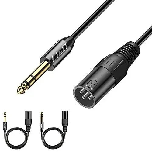 Produktbild: J&D XLR auf TRS 6.35mm (1/4 inch) Kabel, 2-Pack TRS 6.35mm (1/4 inch) auf XLR Männlich to Männlich, 2.7 Meter