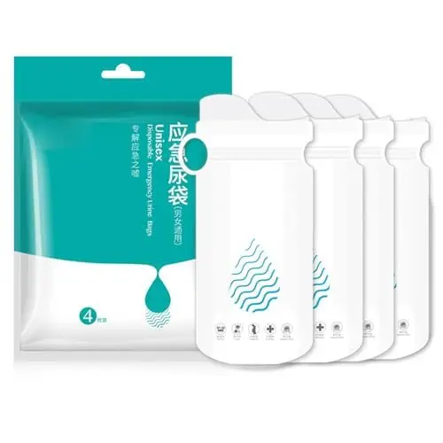 Produktbild: JDEFARF 4 Tragbare Reise-Urinbeutel, Unisex-Urinbeutel, Urinbehälter für Staus, Camping, Lange Reisen, Wandern