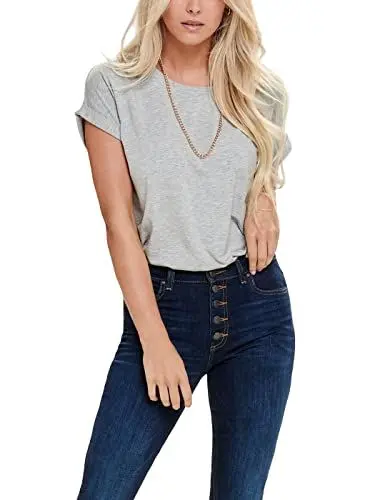 Produktbild: ONLY NOS Damen onlMOSTER S/S O-NECK TOP NOOS JRS T-Shirt,, per pack Grau (Light Grey Melange Light Grey Melange), 38 (Herstellergröße: M)