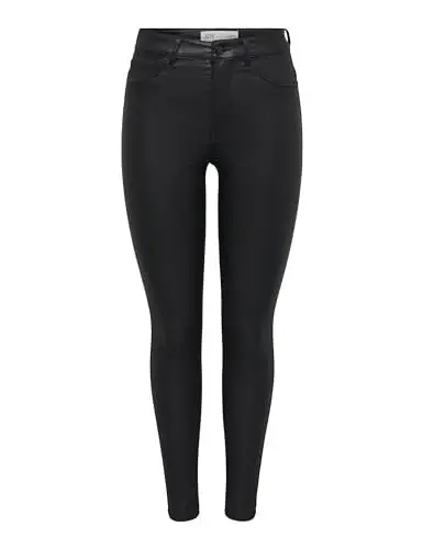 Produktbild: JDY Damen JDYNEWTHUNDER Coated HIGH SKN PNT NOOS Hose, Schwarz (Black), XL / 32