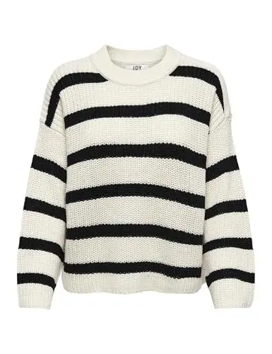 Produktbild: JDY Damen JDYjusty L/S Stripe Knt Noos Jumper Pullover, Eggnog, L EU